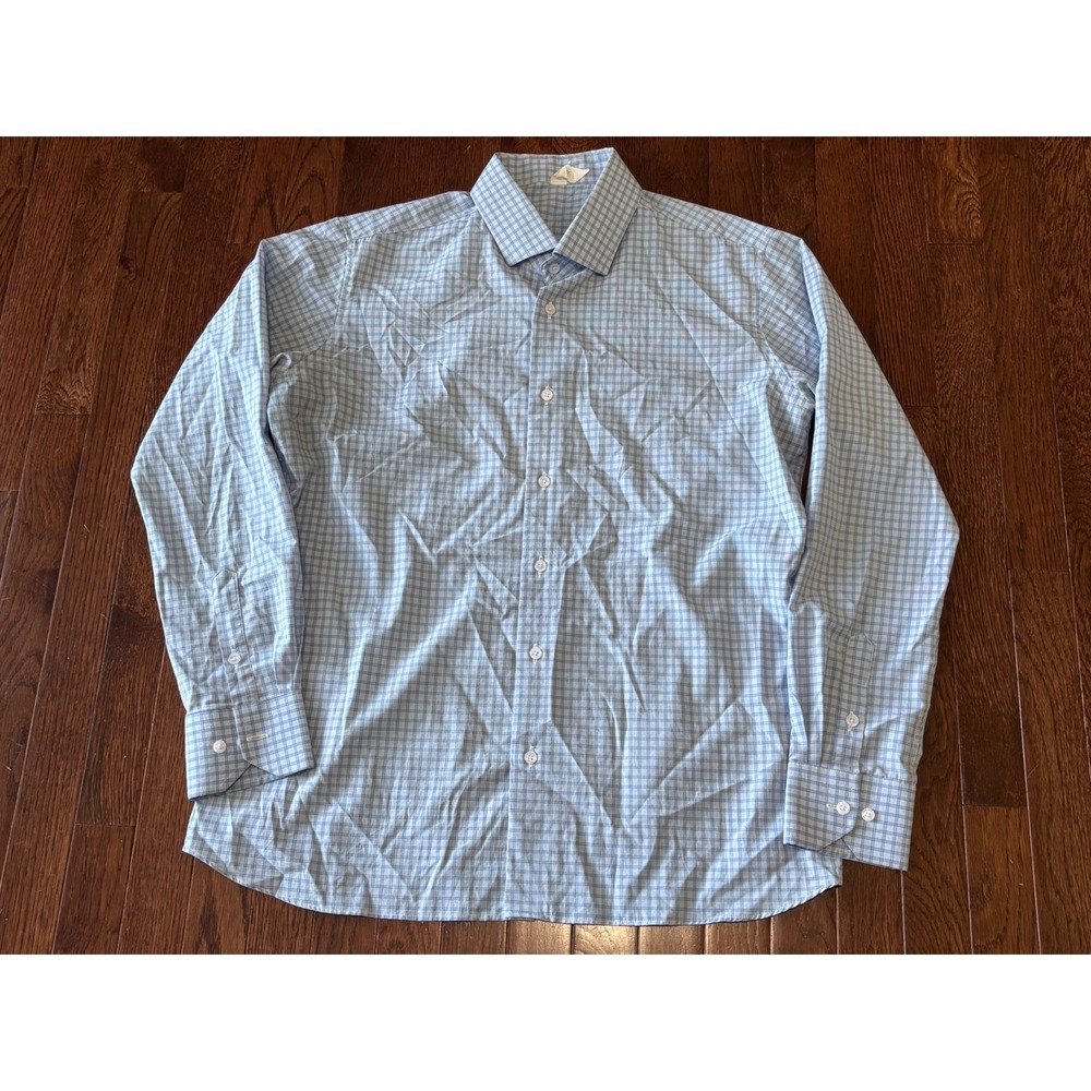 State & Liberty Mens XL performance Shirt Blue Check Performance